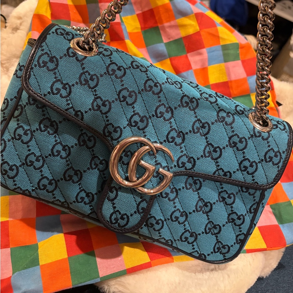 New Gucci blue GG marmot multicolor auténtic limited edition